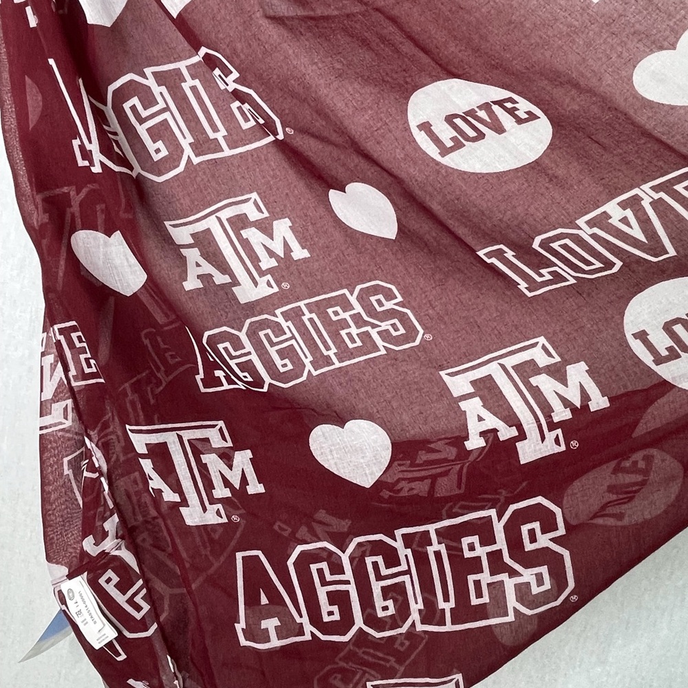 NWT Texas A&M TAMU Aggies Infinity Scarf maroon and white - Picture 4 of 6